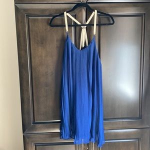 Very J Boutique 1861 strappy swing sheer pleated sheath mini dress